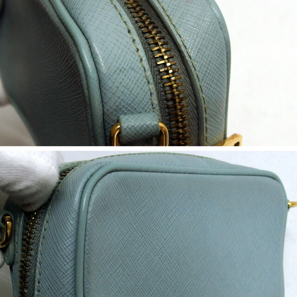 PRADA Blue Saffiano Shoulder Bag - Picture 7 of 11